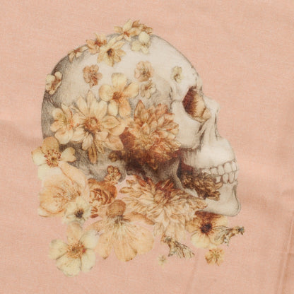 Alexander McQueen Modal Silk Flower Skull Scarf Peach 3 of 5