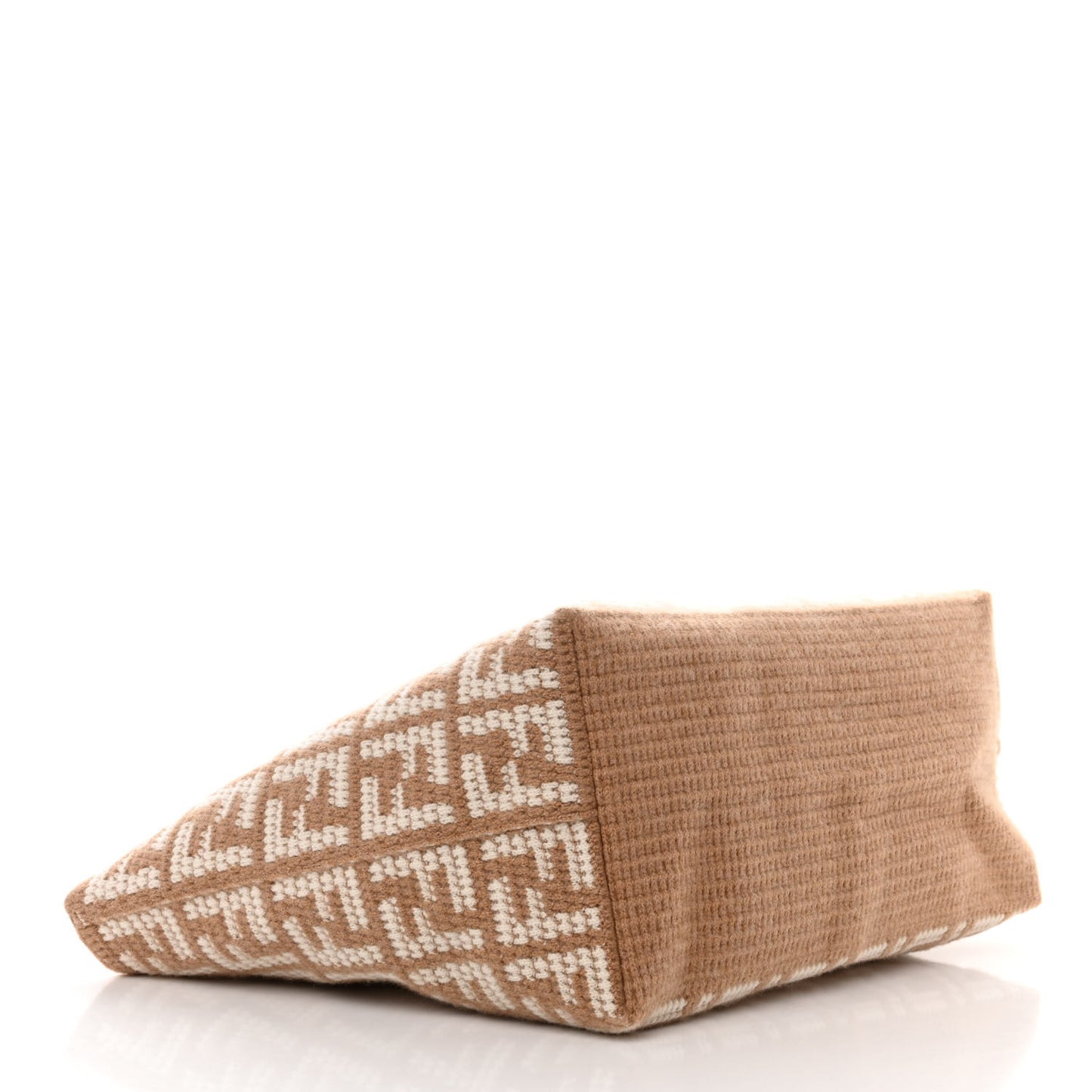 Cashmere Knit FF Large Shopper Tote Cammello