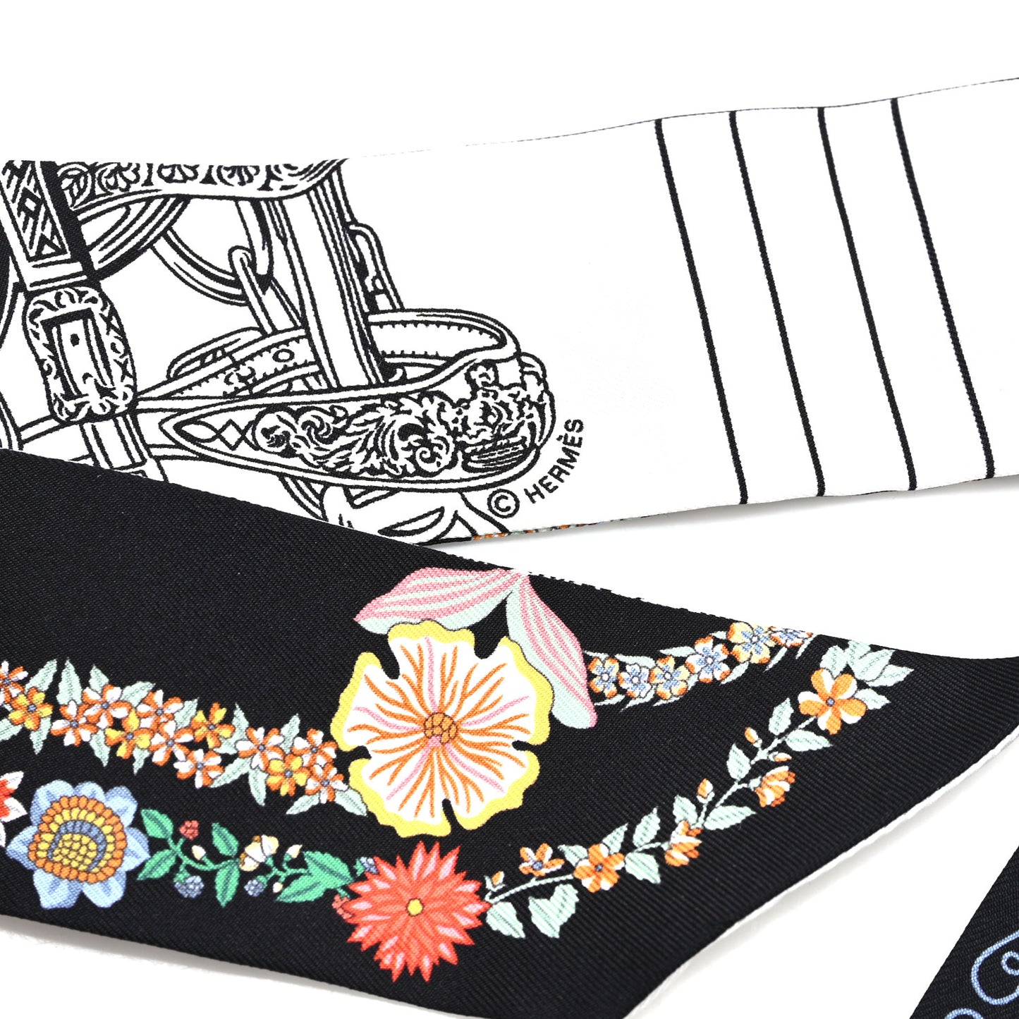 Silk Brides de Gala en Fleurs Twilly Black Multicolor White