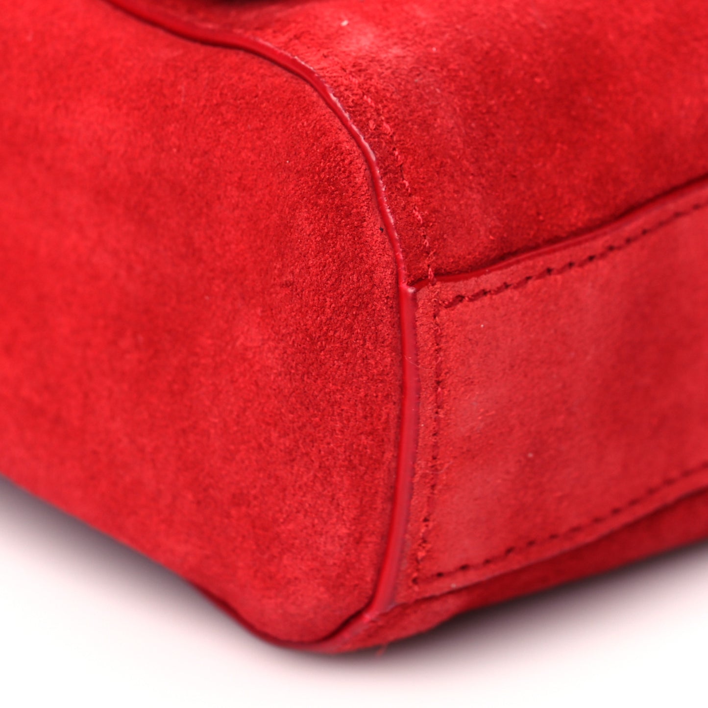 Smooth Calfskin Suede Medium Reversible Monogram Kate Satchel New Red