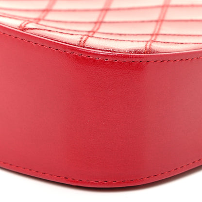 Chanel Lambskin Diamond Stitch Pochette Red 10 of 14