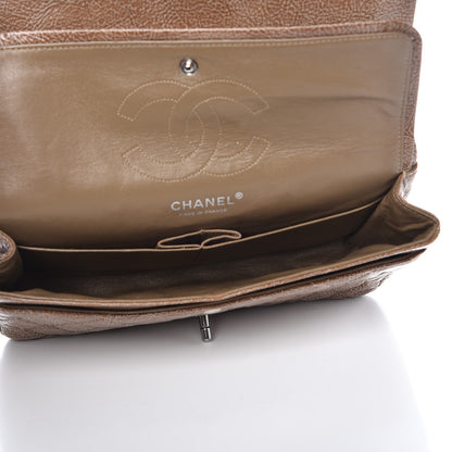 Chanel Crinkled Patent Quilted Medium Double Flap Beige 6 of 8