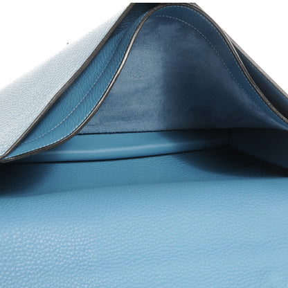 Hermes Taurillon Clemence Sac a Depeche 41 Briefcase Blue Jean 5 of 8