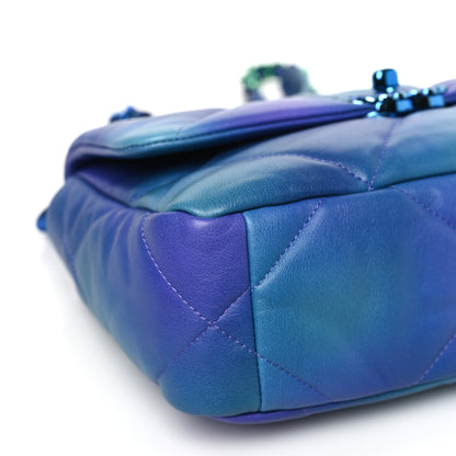 Chanel Tie Dye Calfskin Quilted Medium Chanel 19 Flap Blue Purple 8 of 10