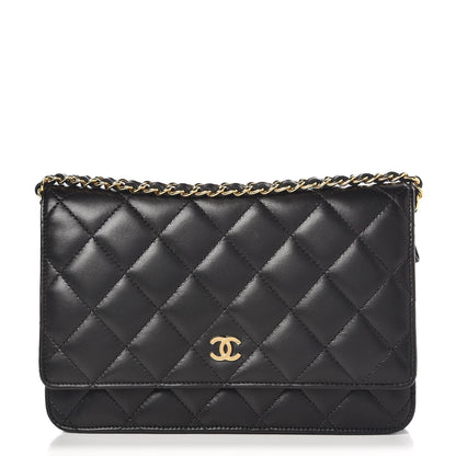 Chanel Lambskin Quilted Wallet On Chain WOC Black 1 of 9