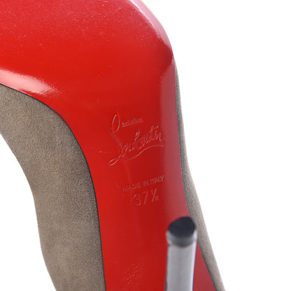 Christian Louboutin Suede Studded Zappa 100 Pumps 37.5 Cendre Gun 6 of 8