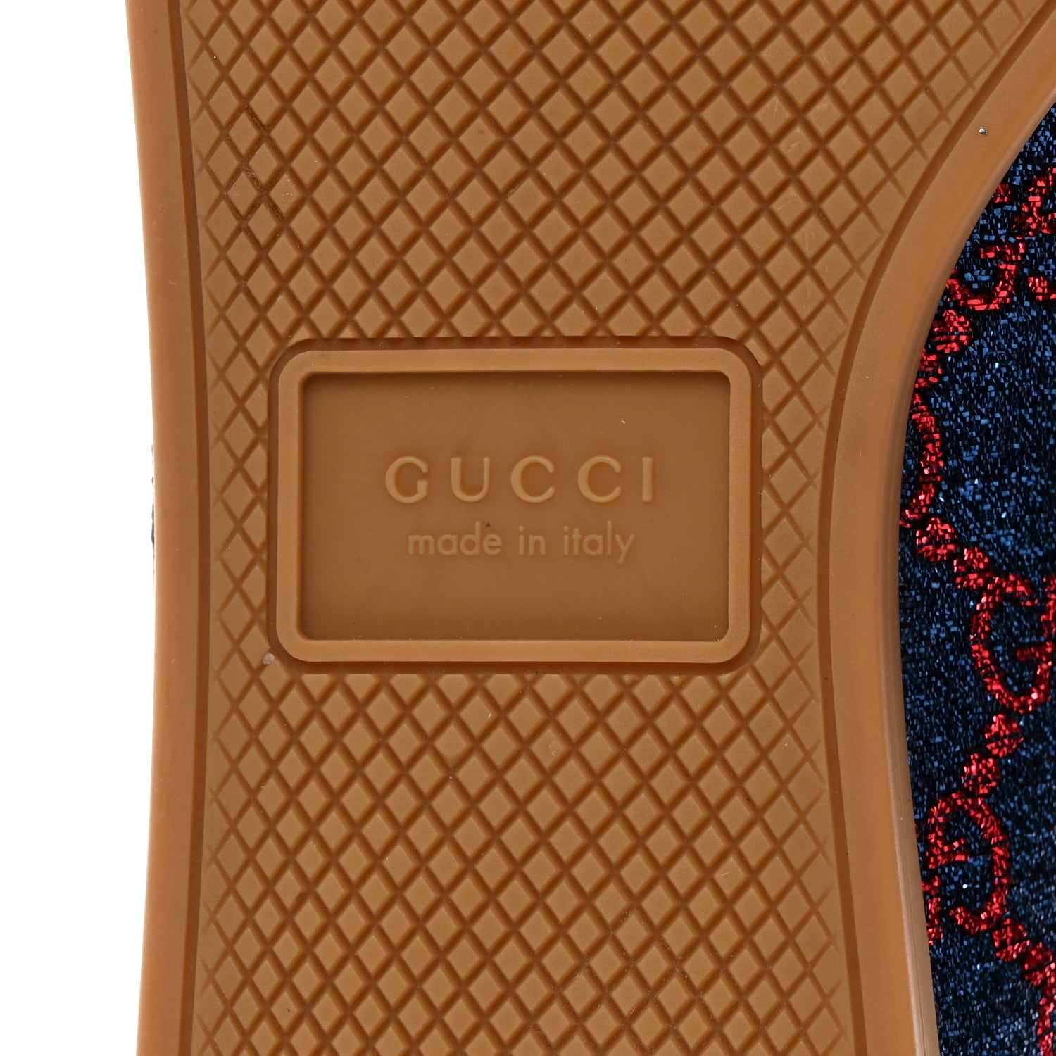 Gucci Lurex Calfskin Web GG Monogram Womens Falacer Sneakers 37 Iridescent Blue 6 of 9