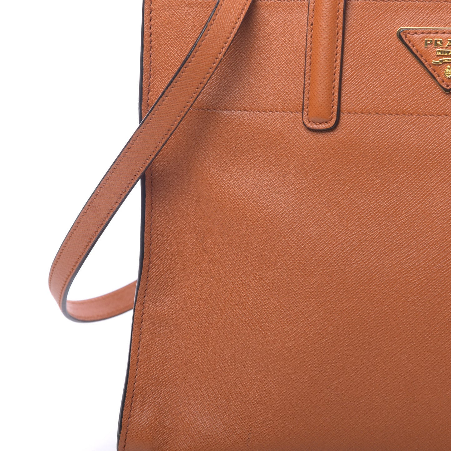 Saffiano Soft Triple Pocket Tote Papaya