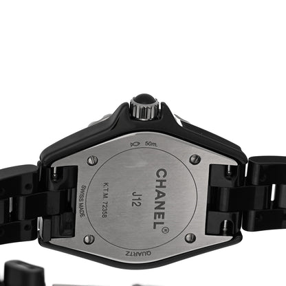 Chanel Stainless Steel Ceramic Diamond Bezel 29mm J12 Quartz Watch Black 4 of 4