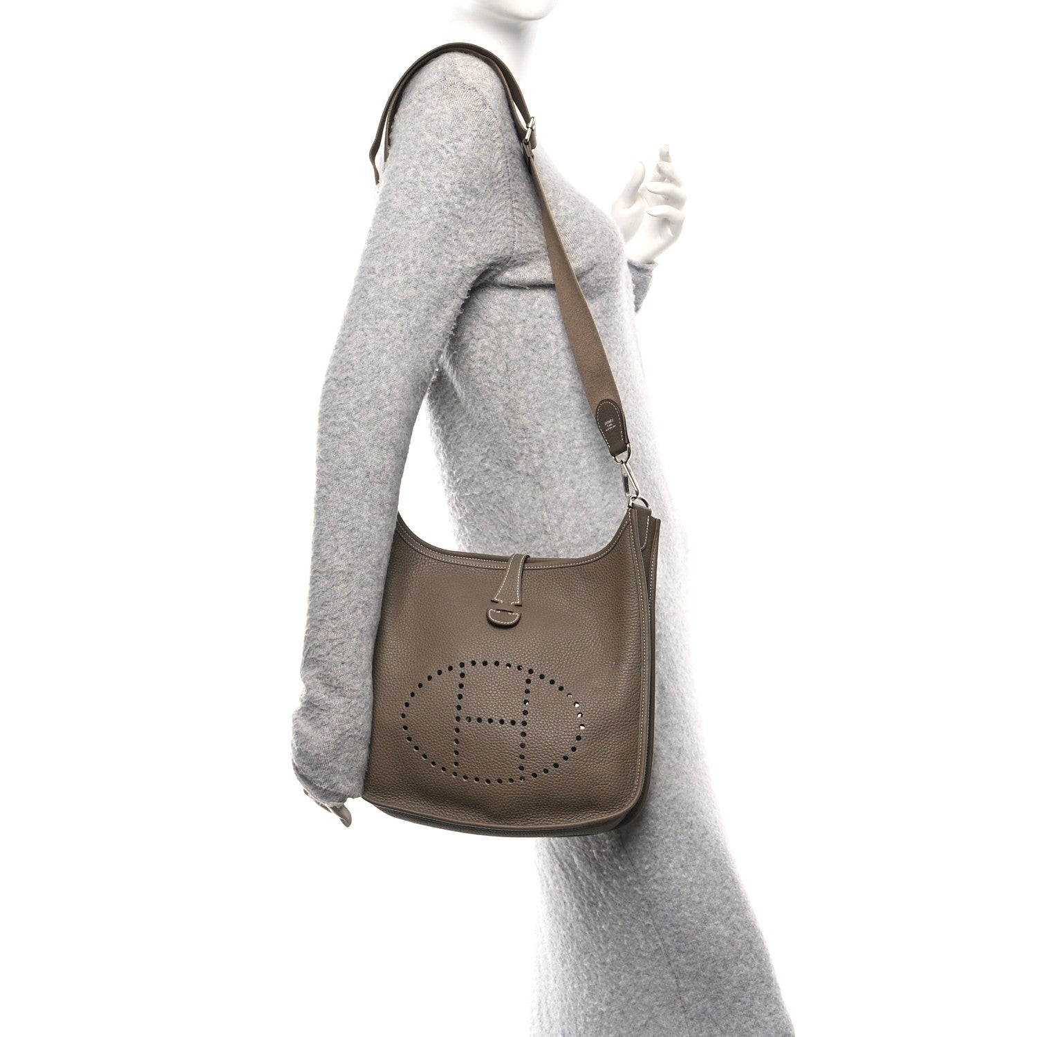 Hermes Taurillon Clemence Evelyne III PM Etoupe 2 of 10