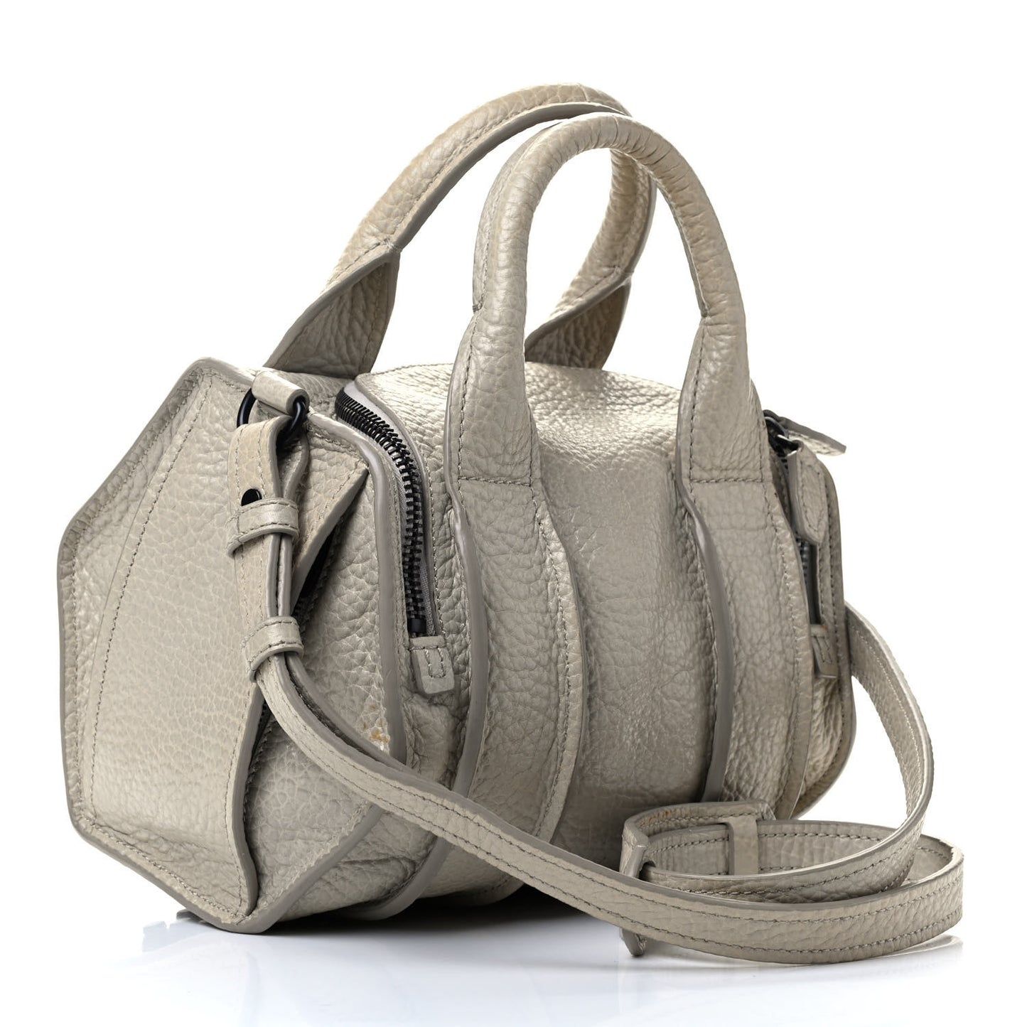 Pebbled Lambskin Inside Out Rocco Matte Black Hardware Chalk