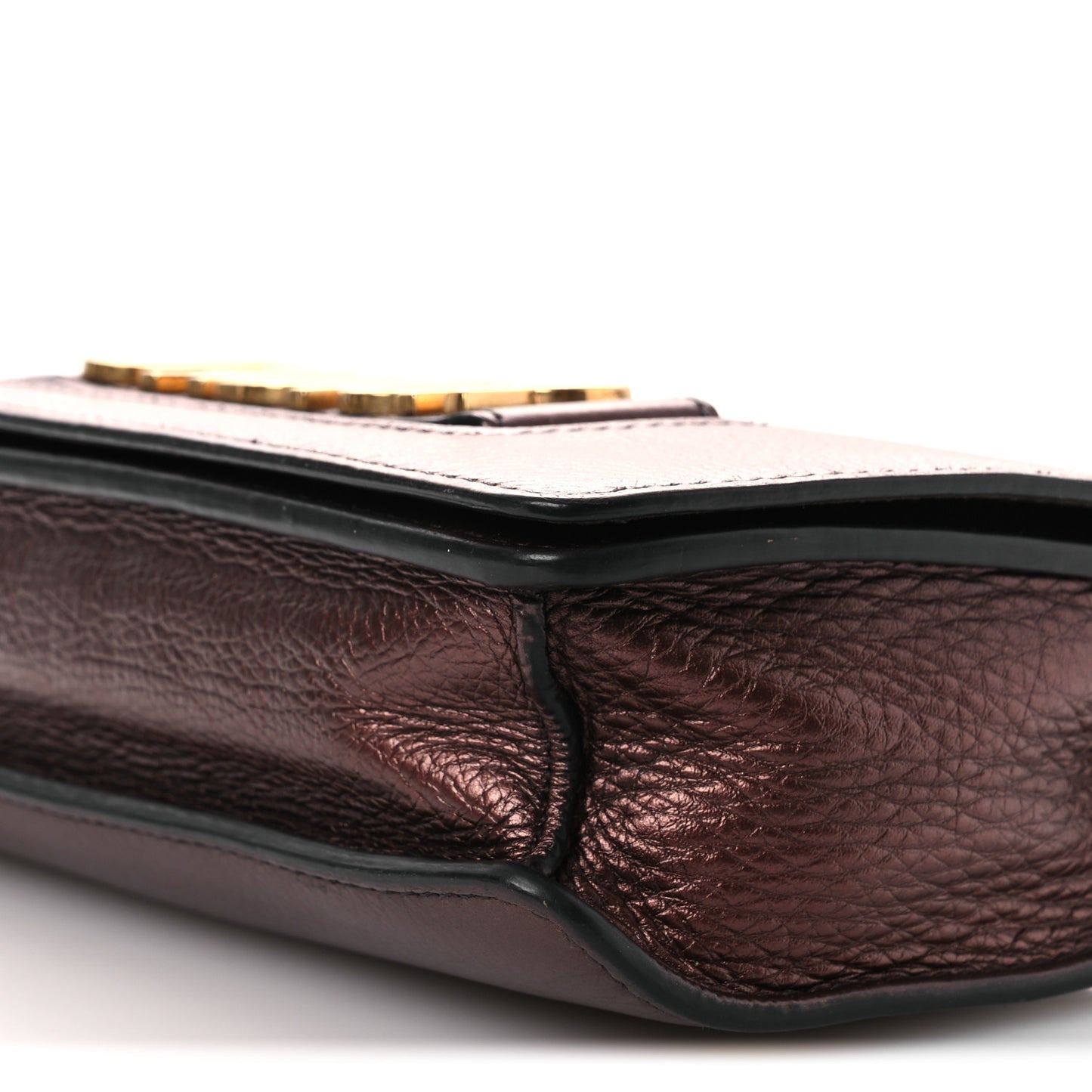 Metallic Calfskin J'Adior Chain Flap Bag Noisette