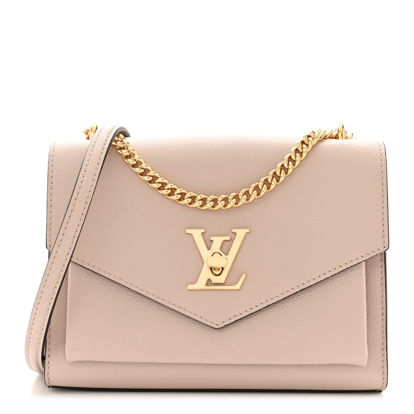 Soft Calfskin Mylockme Chain Bag BB Greige