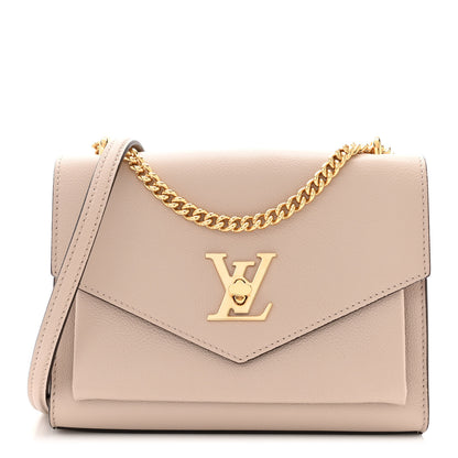 Louis Vuitton Soft Calfskin Mylockme Chain Bag BB Greige 1 of 9