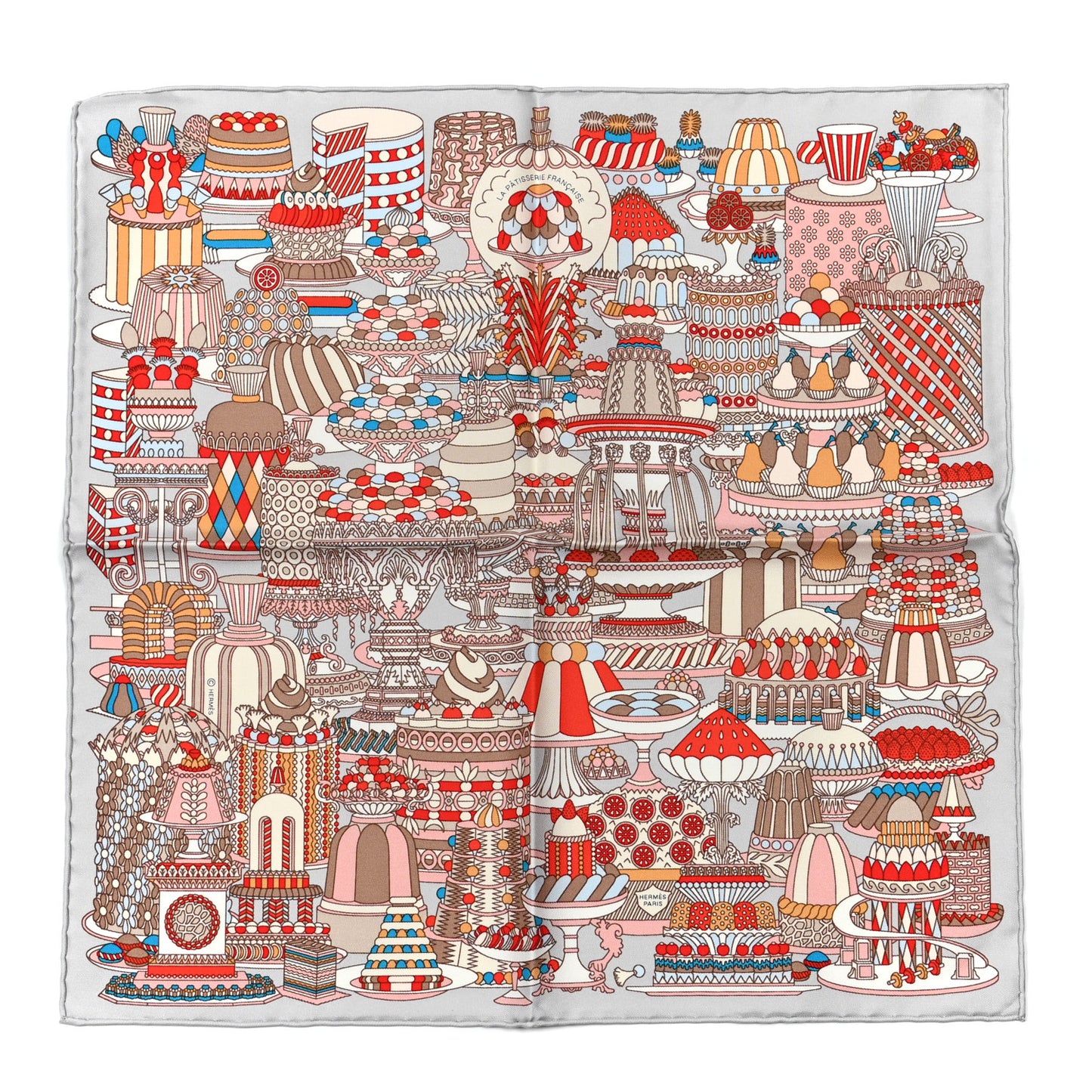 Silk La Patisserie Francaise Pocket Square Gris Perle Grenadine
