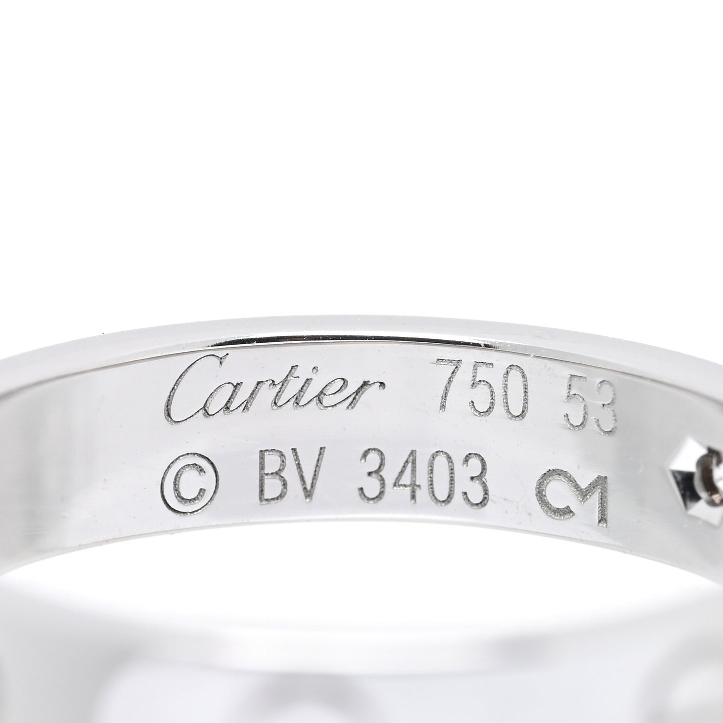 18K White Gold Diamond 4mm LOVE Wedding Band Ring 53 6.5