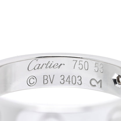 Cartier 18K White Gold Diamond 4mm LOVE Wedding Band Ring 53 6.5 4 of 4