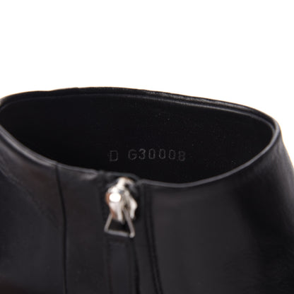 Chanel Lambskin CC Platform Cap Toe Chain Ankle Boots 37 Black 8 of 11