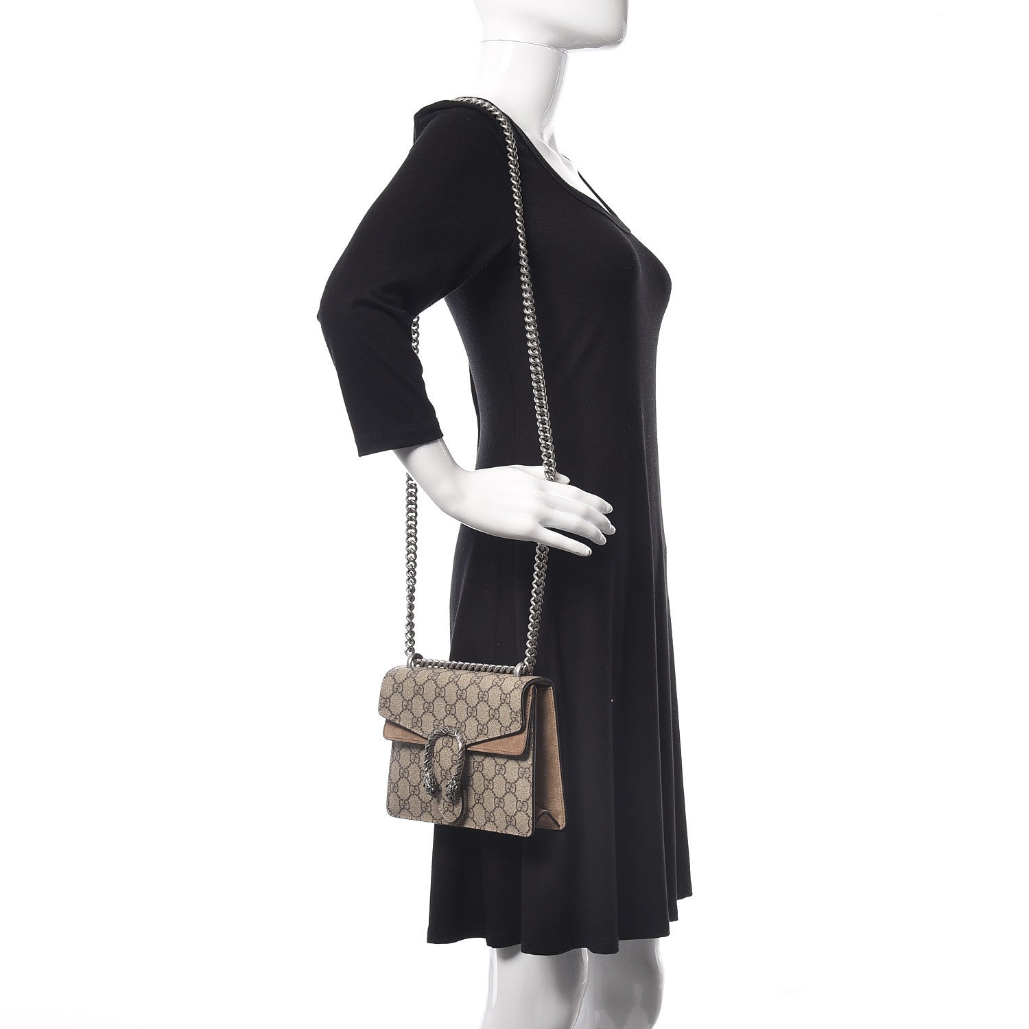 Gucci GG Supreme Monogram Mini Dionysus Shoulder Bag Taupe 2 of 11