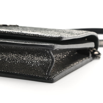 Saint Laurent Metallic Calfskin Classic Monogram Kate Tassel Chain Wallet Gun Metal 9 of 17