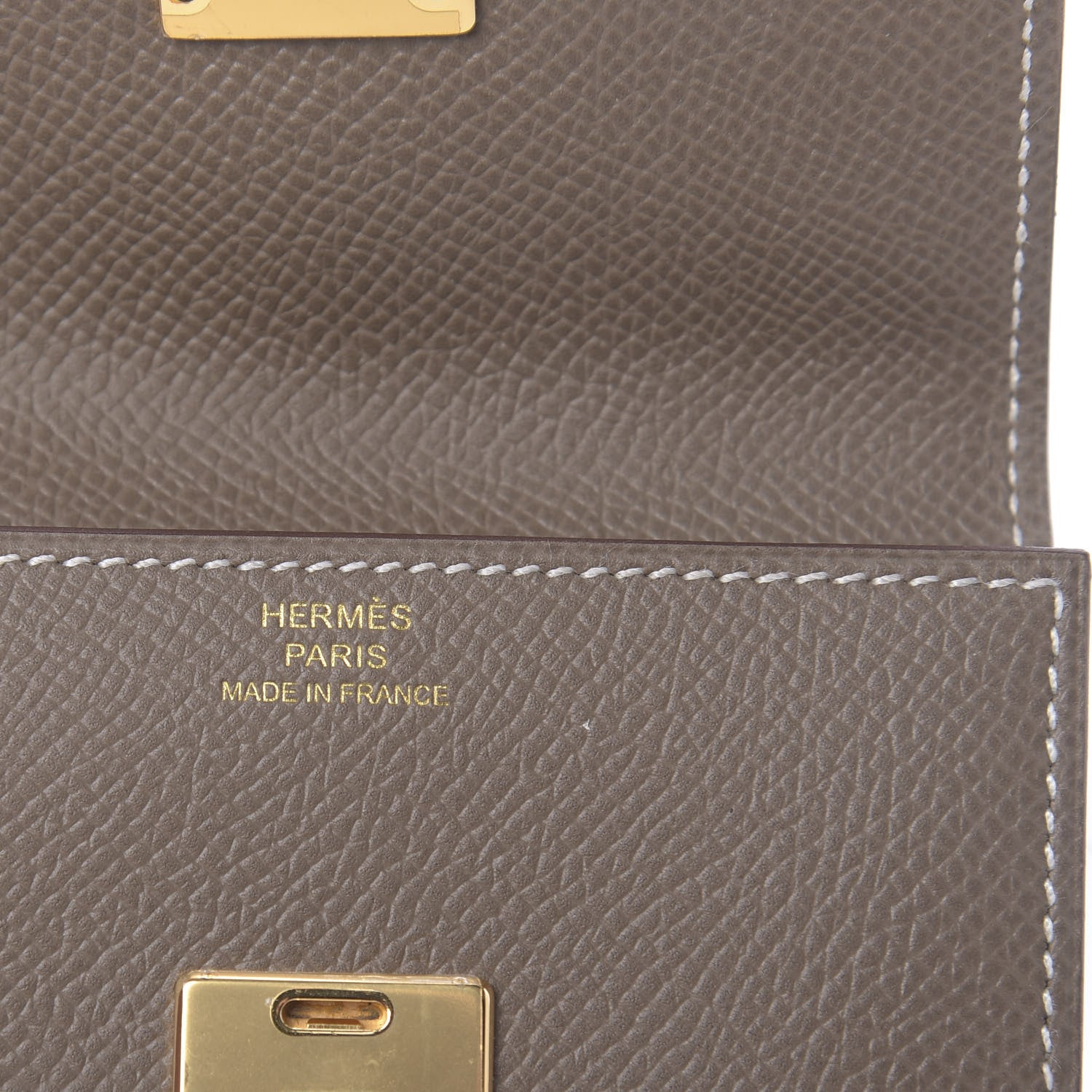 Hermes Epsom Clic Mini Card Holder Etoupe 6 of 8