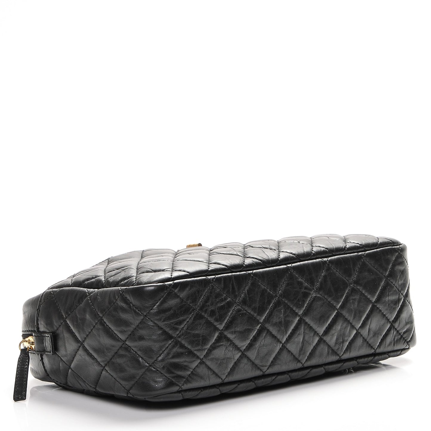 Aged Calfskin Quilted Medium Reissue Camera Case Black