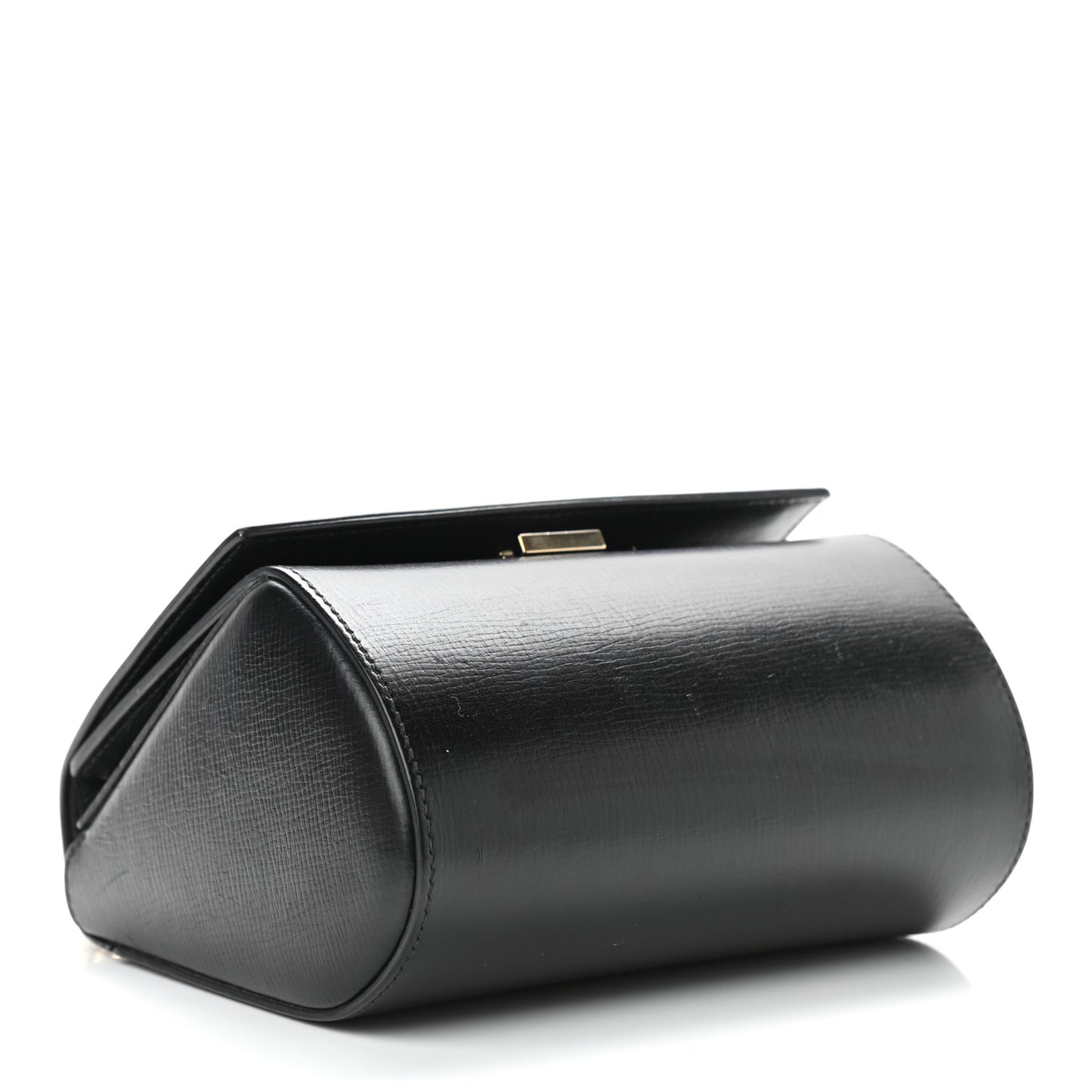 Textured Calfskin Mini Pandora Box Chain Crossbody Bag Black