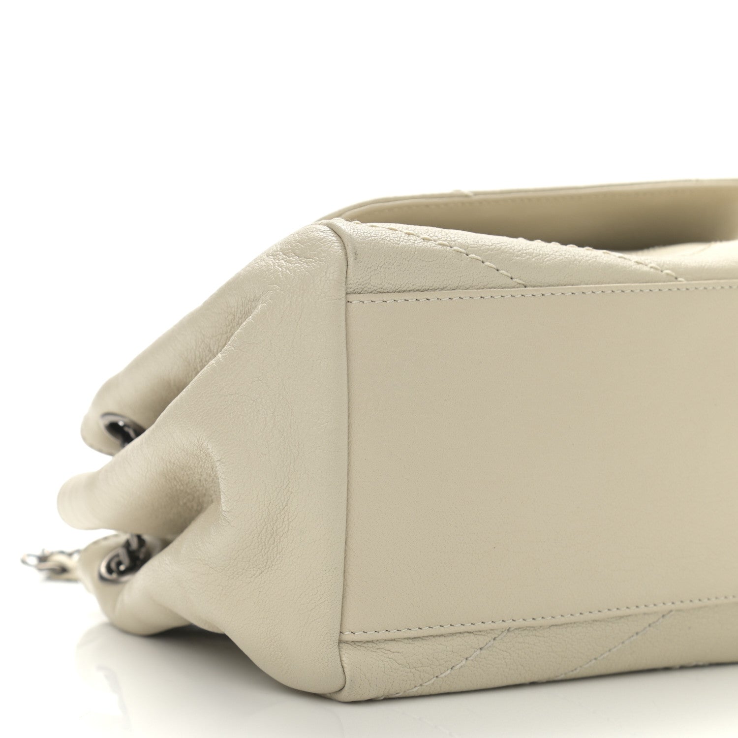 Saint Laurent Pebbled Lambskin Chevron Monogram Small Nolita Crema Soft 9 of 11