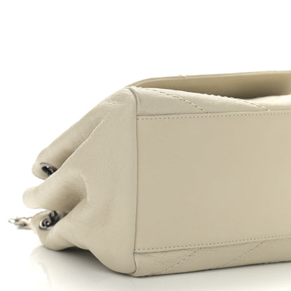 Saint Laurent Pebbled Lambskin Chevron Monogram Small Nolita Crema Soft 9 of 11