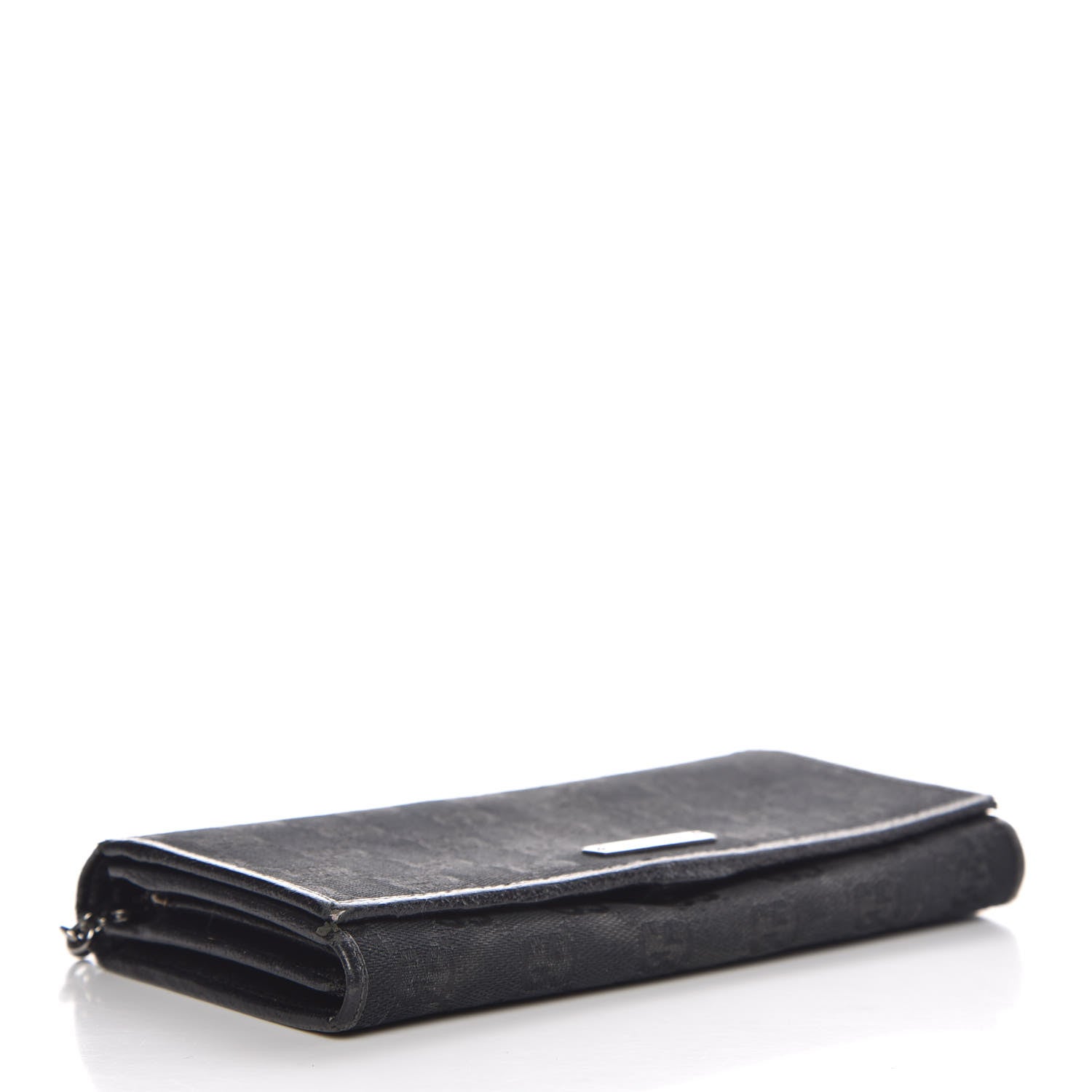 Gucci Monogram Metal Bar Chain Wallet Black 4 of 19