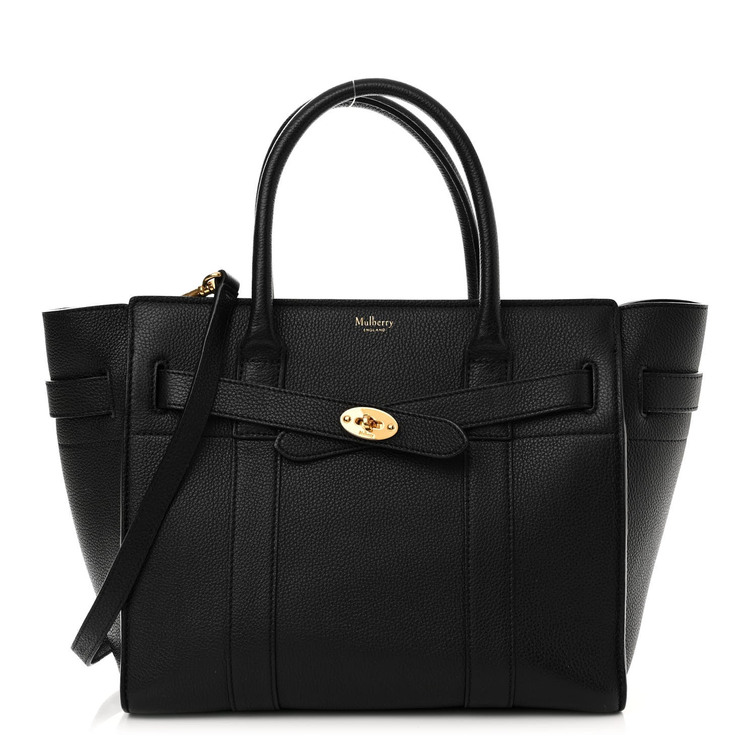 Mulberry Classic Grain Small Bayswater Zip Tote Black 1 of 9