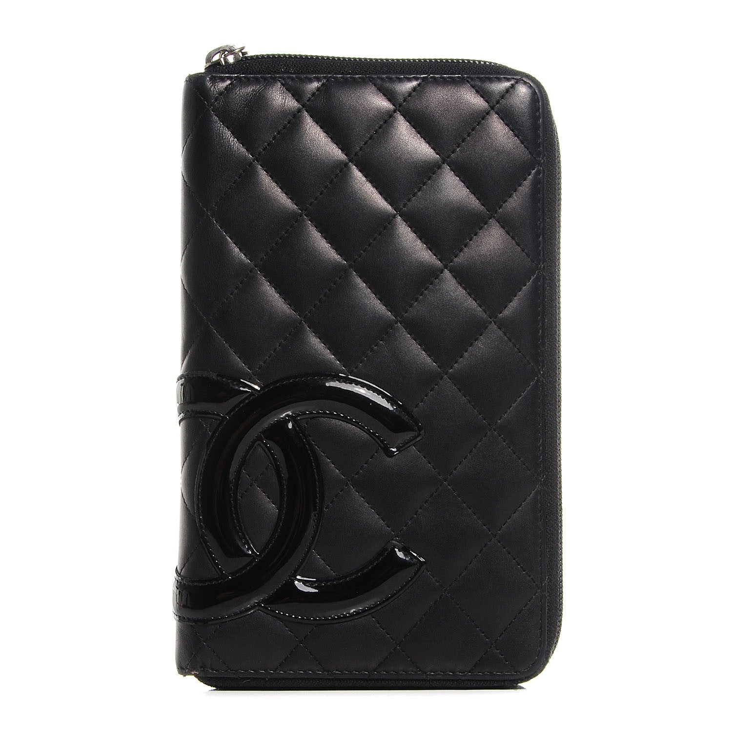 Chanel Calfskin Quilted Cambon Zip Around Organizer Wallet Black 1 of 8