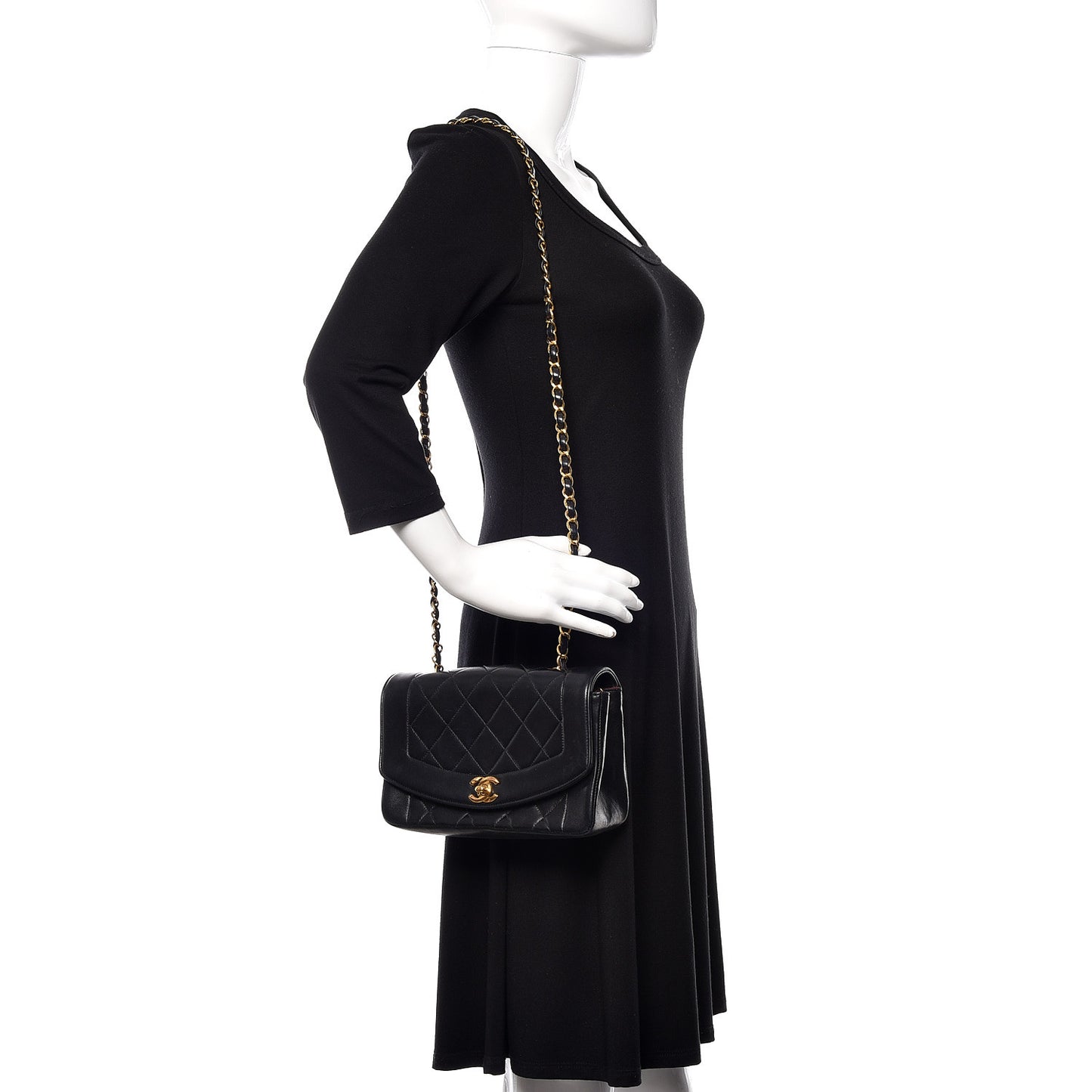 Lambskin Quilted Small Single Flap Black