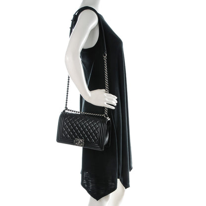 Chanel Lambskin Quilted Medium Boy Flap Black 2 of 8