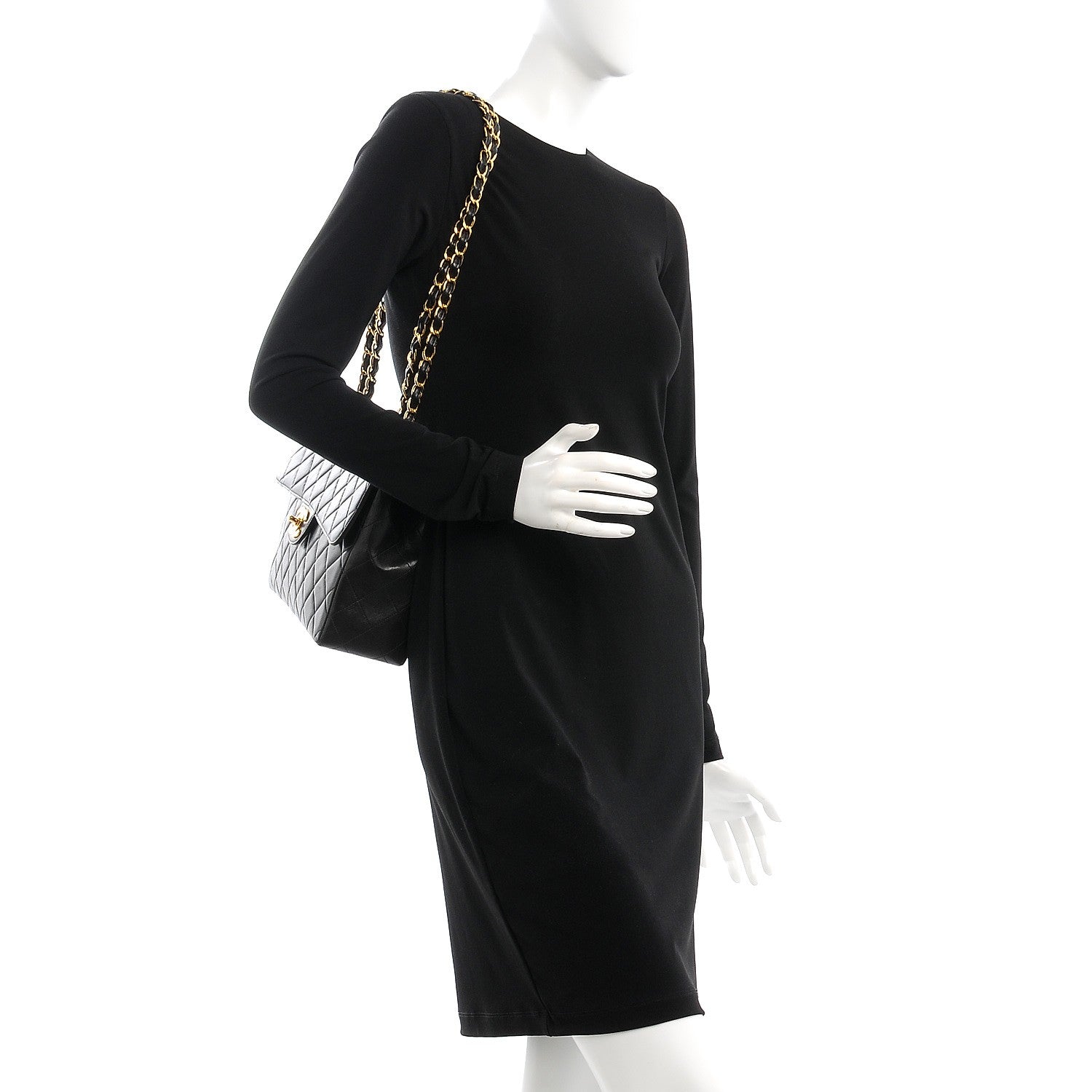Chanel Lambskin Quilted Jumbo Single Flap Black 3 of 9