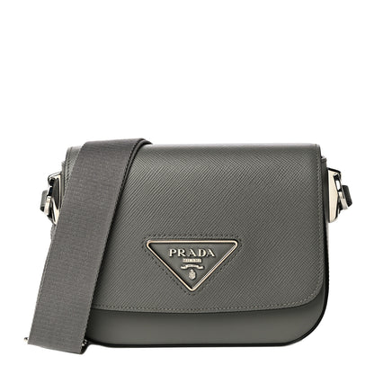 Prada Saffiano Cuir Identity Shoulder Bag Ardesia 1 of 10