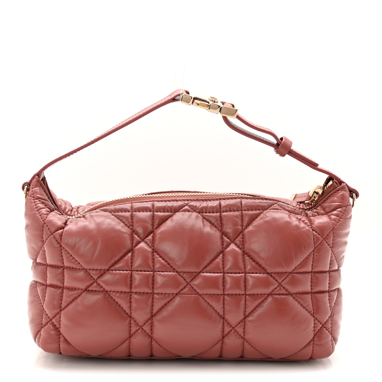 Christian Dior Calfskin Macrocannage Medium Diortravel Nomad Pouch Rust 1 of 10
