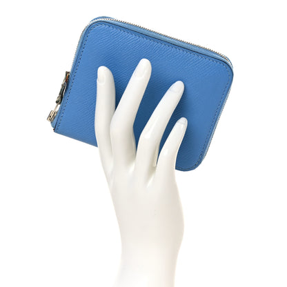 Hermes Epsom Silk'in Compact Wallet Bleu Paradis 2 of 7