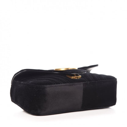 Gucci Velvet Matelasse Mini GG Marmont Shoulder Bag Black 4 of 8