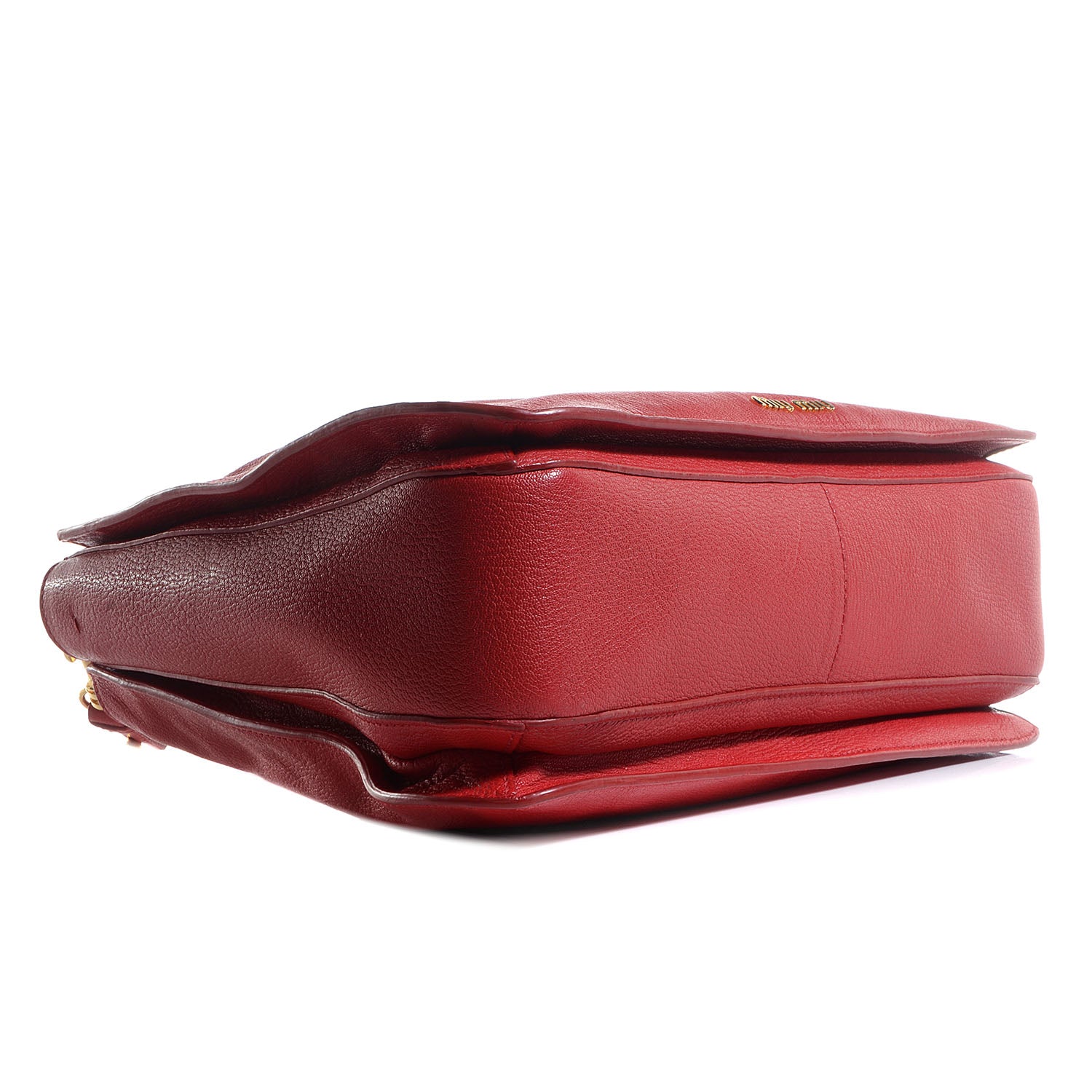 Miu Miu Goatskin Madras Tote Rosso 6 of 14