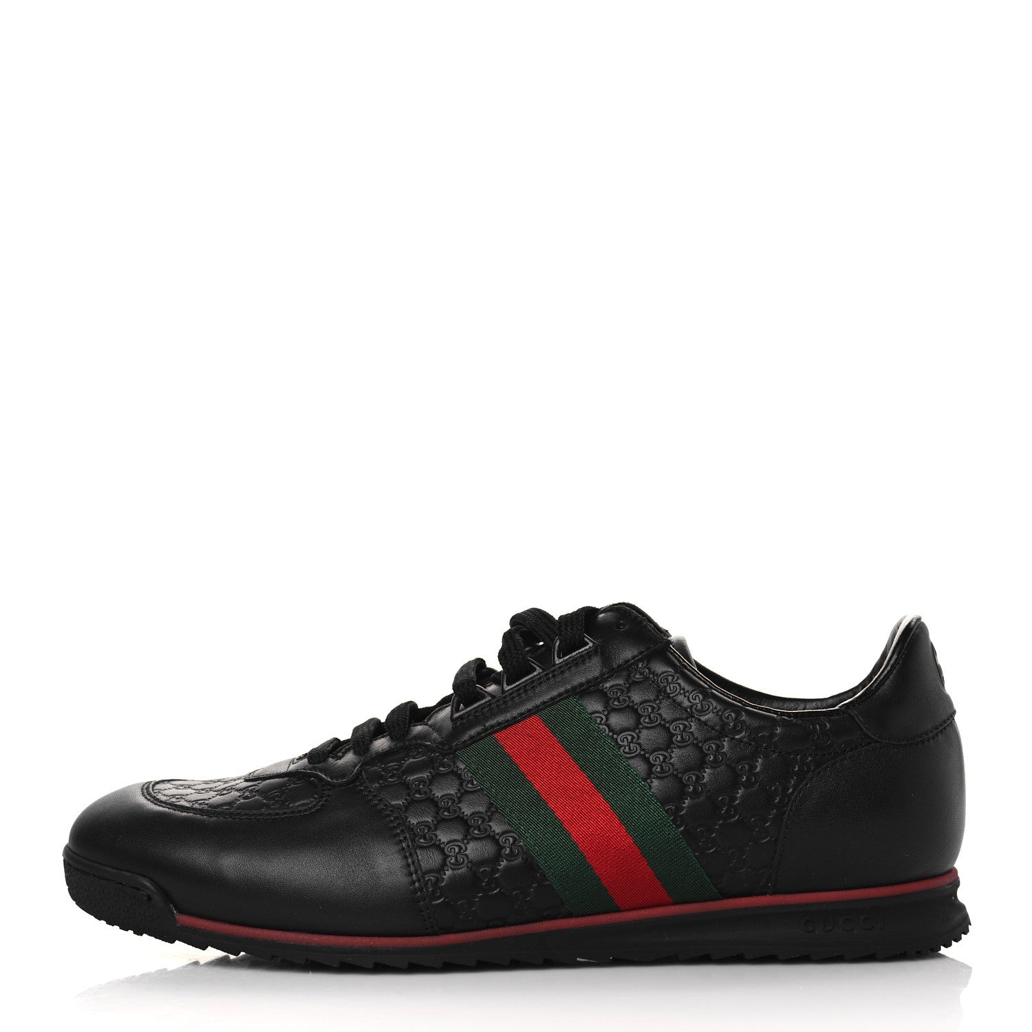 Gucci Microguccissima Mens Web Sneakers 8.5 Black 1 of 8