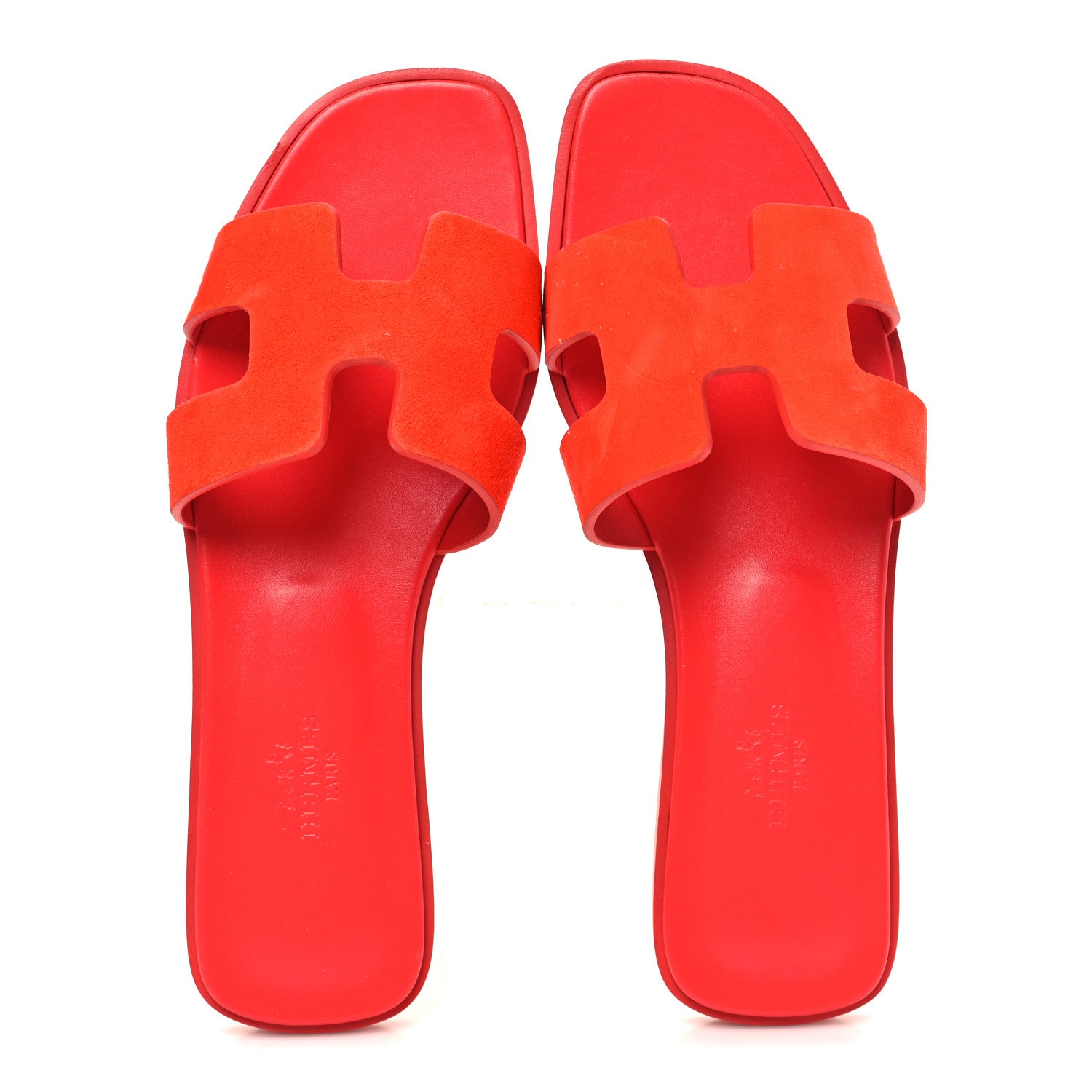 Hermes Suede Goatskin Oran Sandals 36 Rouge Grenadine 2 of 10