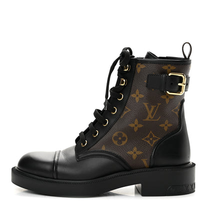 Louis Vuitton Calfskin Monogram Citizen Flat Ranger Boots 36 Cacao Brown 1 of 11