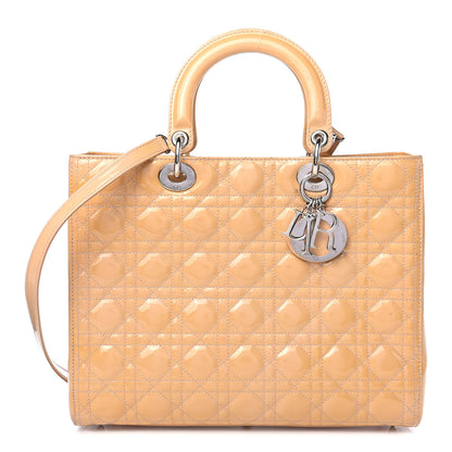 Christian Dior Patent Cannage Large Lady Dior Beige 2 of 12