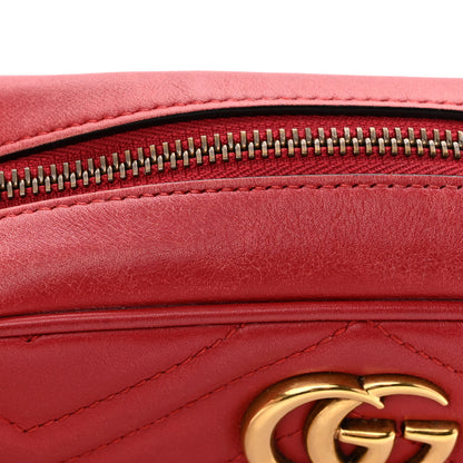 Gucci Calfskin Matelasse Mini GG Marmont Chain Shoulder Bag Hibiscus Red 12 of 12