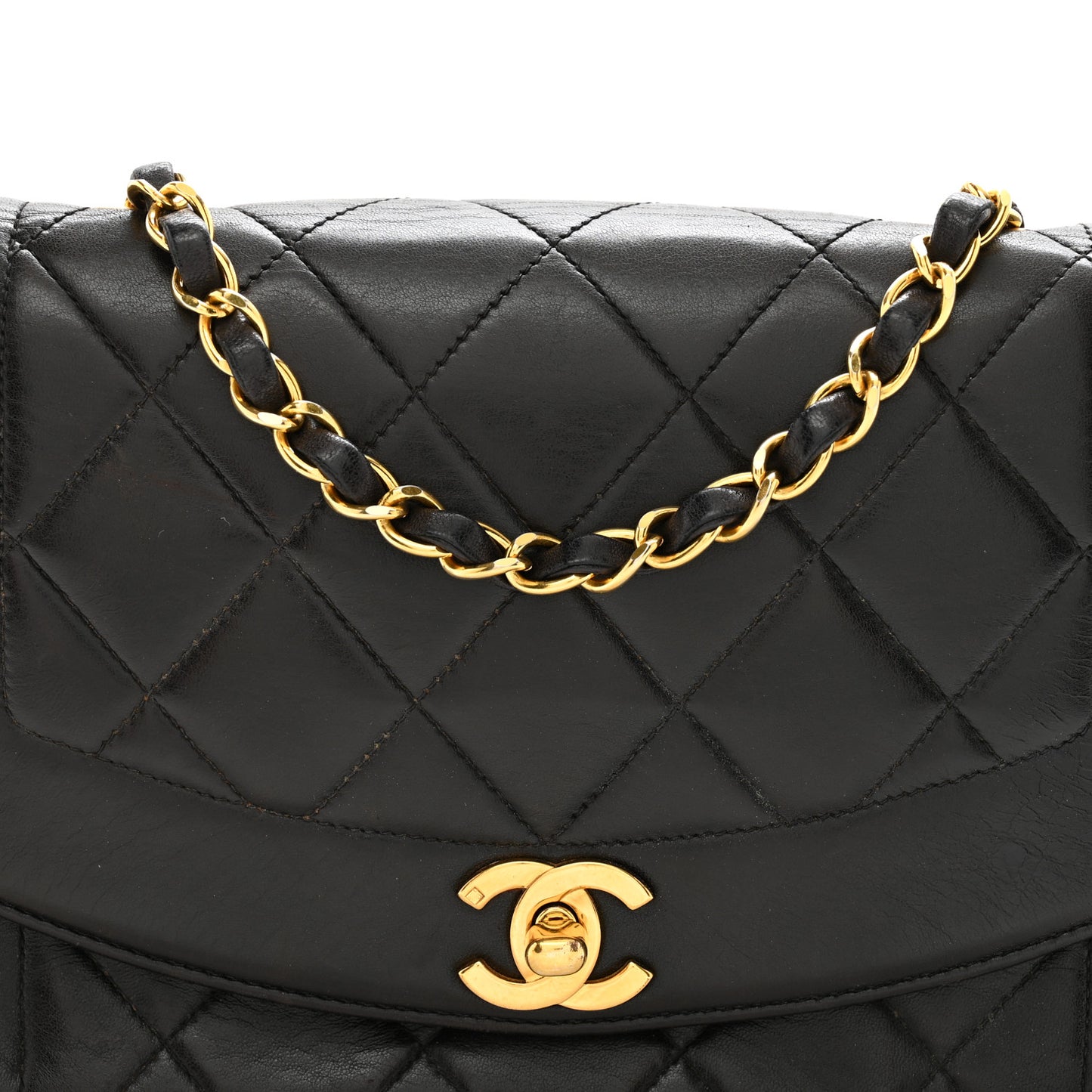 Lambskin Quilted Small Single Flap Black