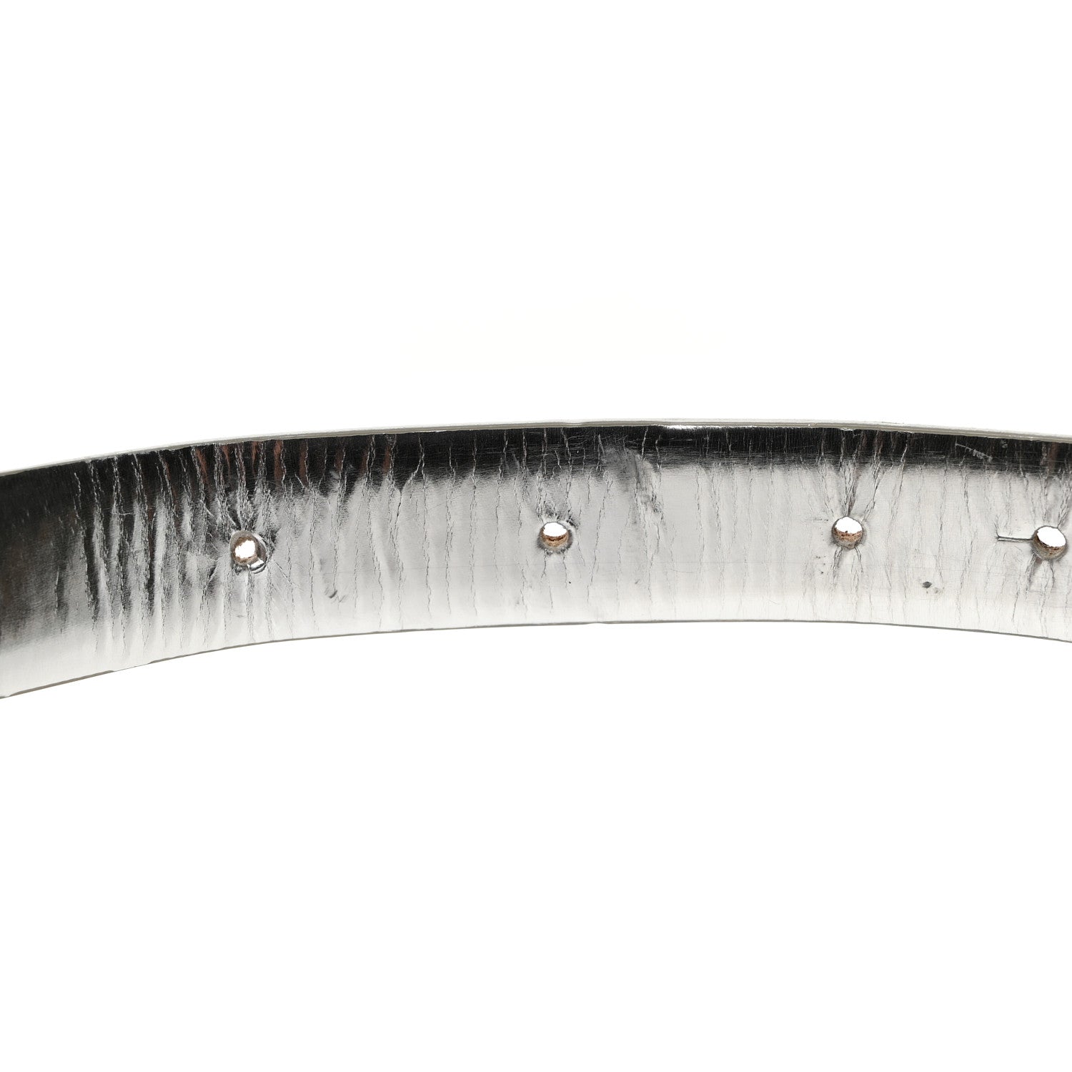 Chanel Metallic Calfskin Baguette Crystal CC Belt 85 34 Silver 8 of 8