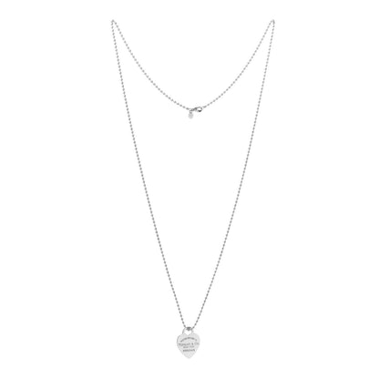 Tiffany Sterling Silver Long Return to Tiffany Heart Pendant Necklace 3 of 6