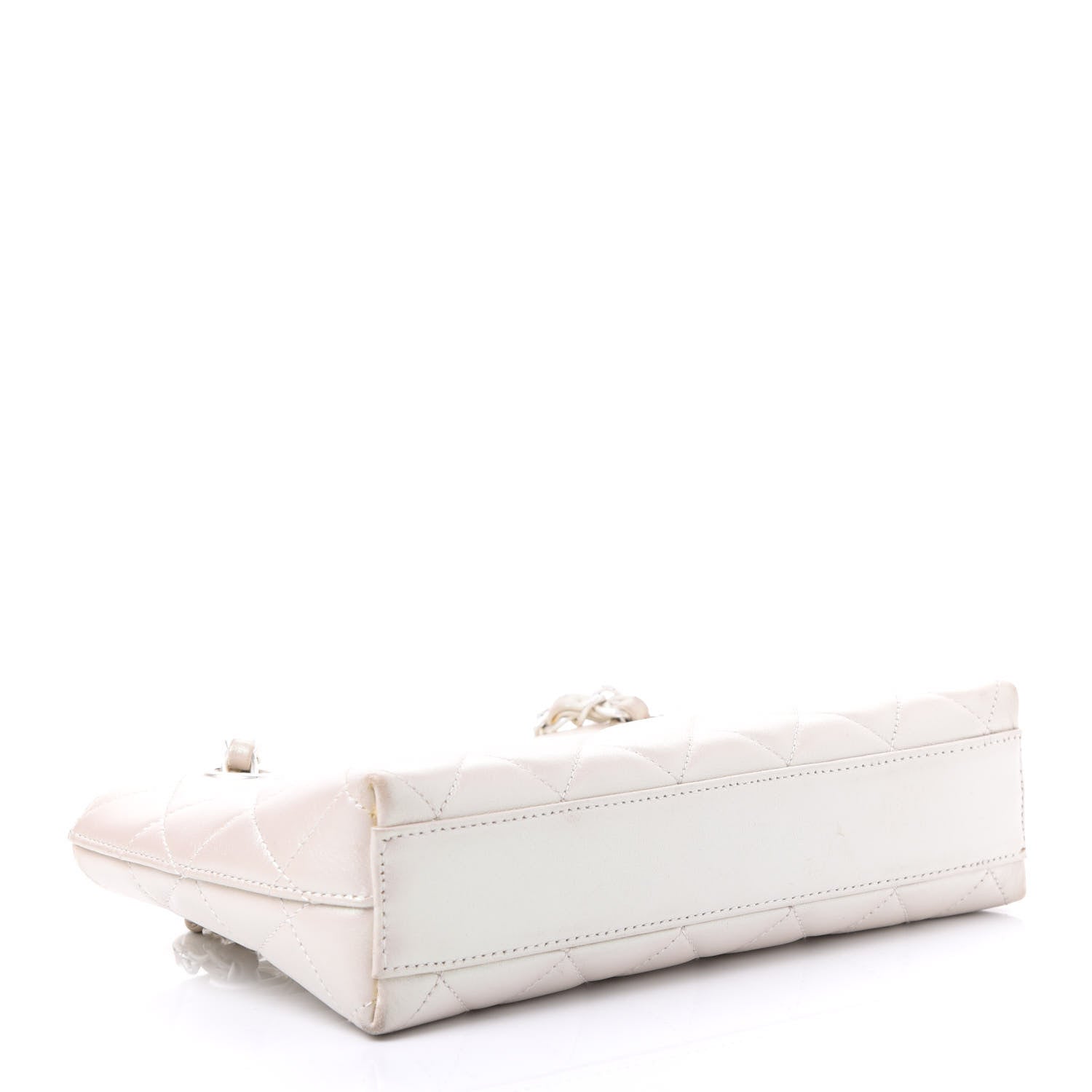 Chanel Iridescent Lambskin Quilted Pochette White 3 of 12