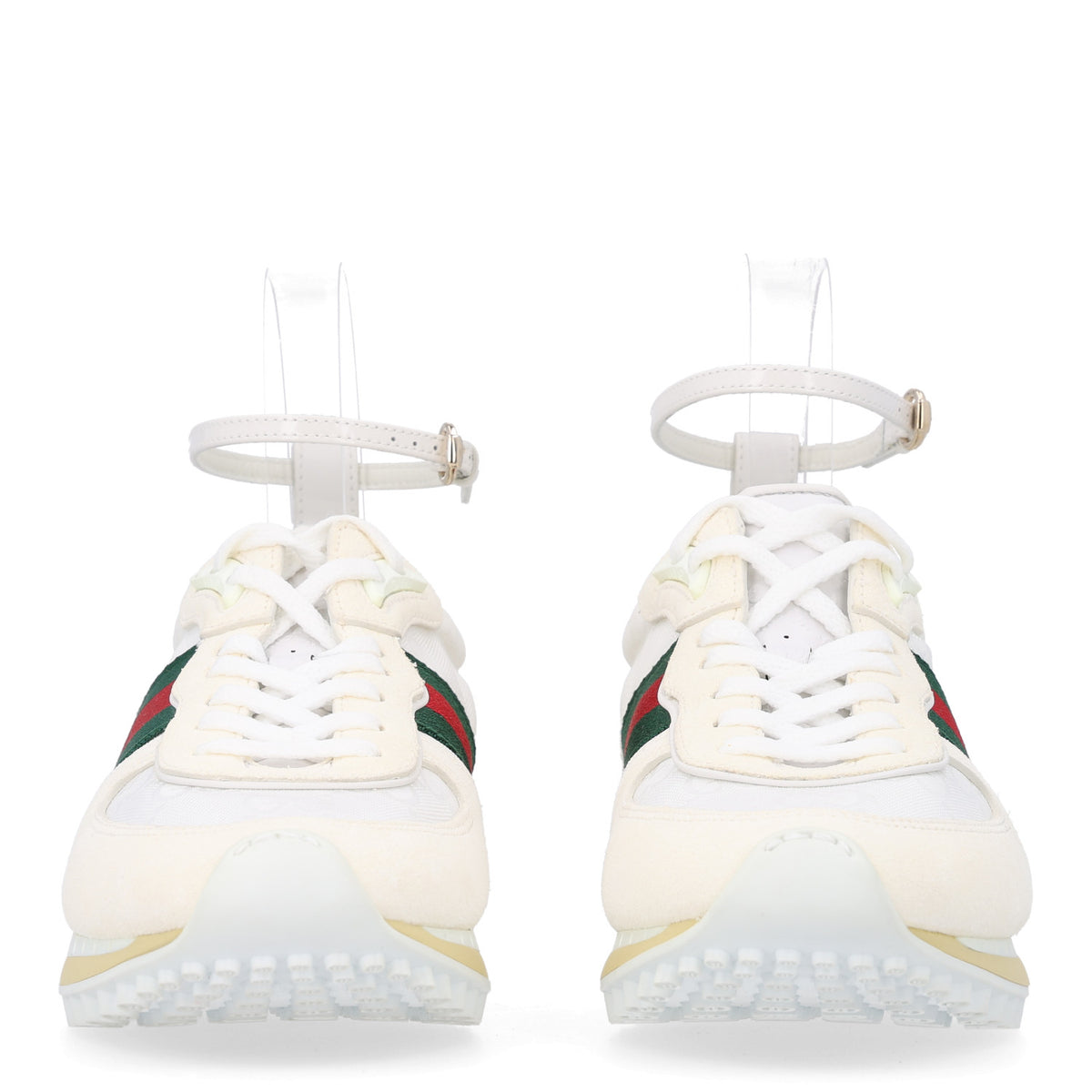 GG Suede Monogram Web Re-Motion Sneakers 36.5 White